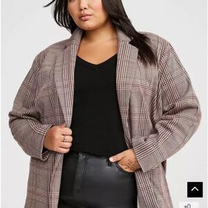 Torrid size 2 NWT grey houndstooth blazer